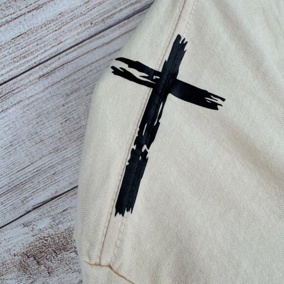 Sixelar Beverly Hills Lord Forgive Me T-Shirt Adult Size Large Cream - Picture 6 of 9